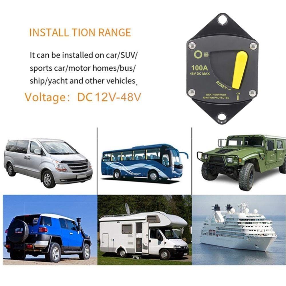12V-48V DC Marine Circuit Breaker 30A-300A Manual Reset Circuit Breaker  RV Yacht
