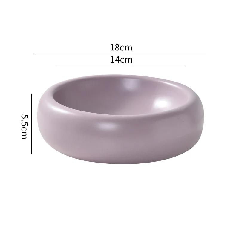 Creative Donut Plate Breakfast Oat Dessert Plate Restaurant Cuisine Decoration Cooking Dish Home Solid Color Ceramic Tableware