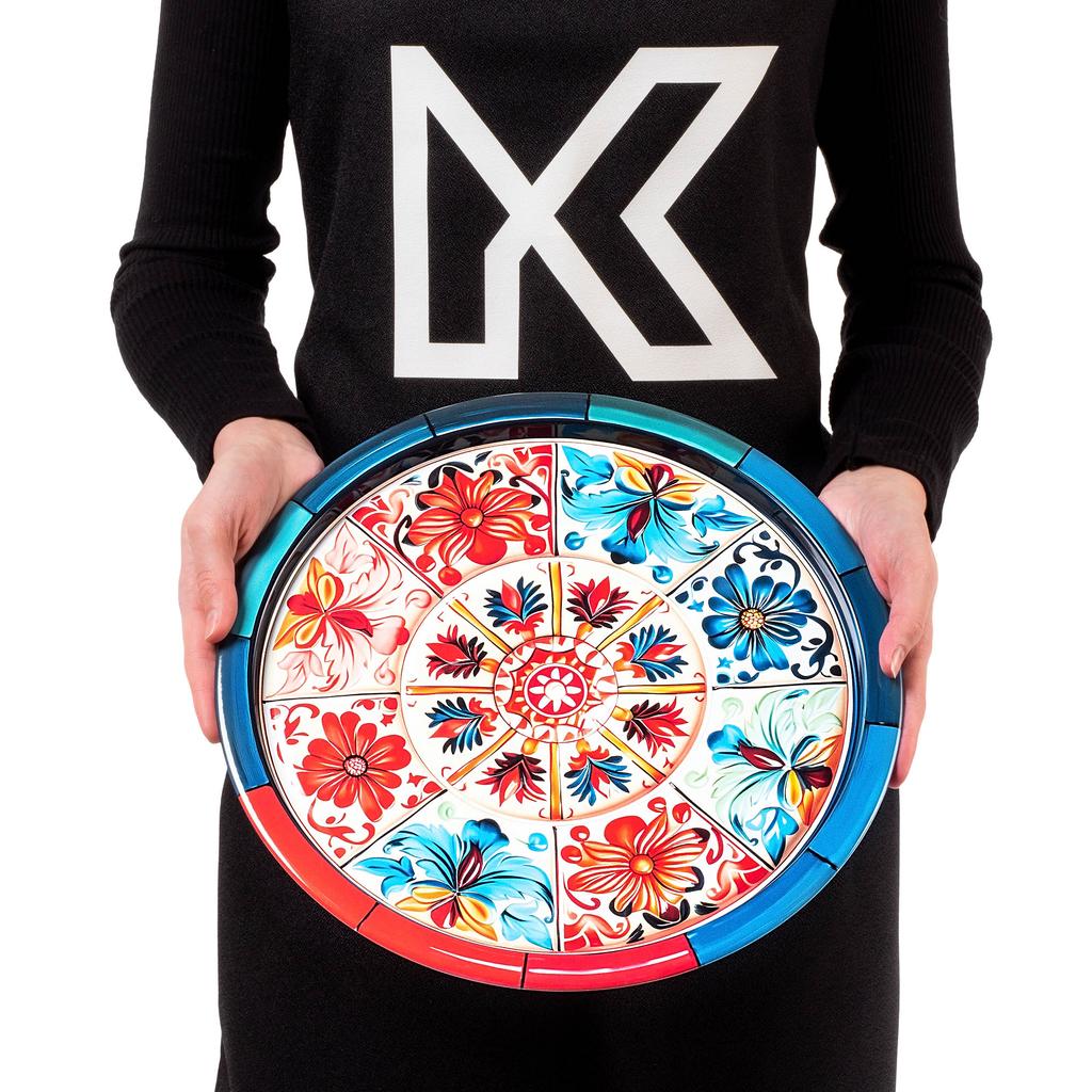 KADAX Taca Okrągła Litografowana 32.5cm Metalowa 