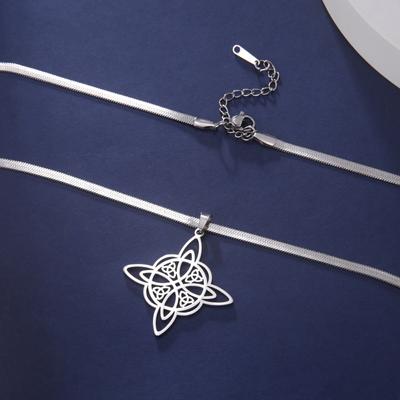Trend Hexenknoten Schlangenkette Halskette für Frauen Hexerei Edelstahl Chokerhalsketten Vintage Amulette Schmuck Geschenk