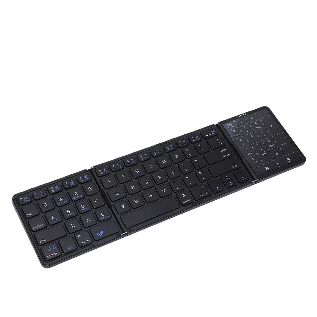 Fold Keyboard Rechargeable Full Size Keys Folding Wireless Keyboard with Touchpad Multi Device Sync for Laptop PC Tablets