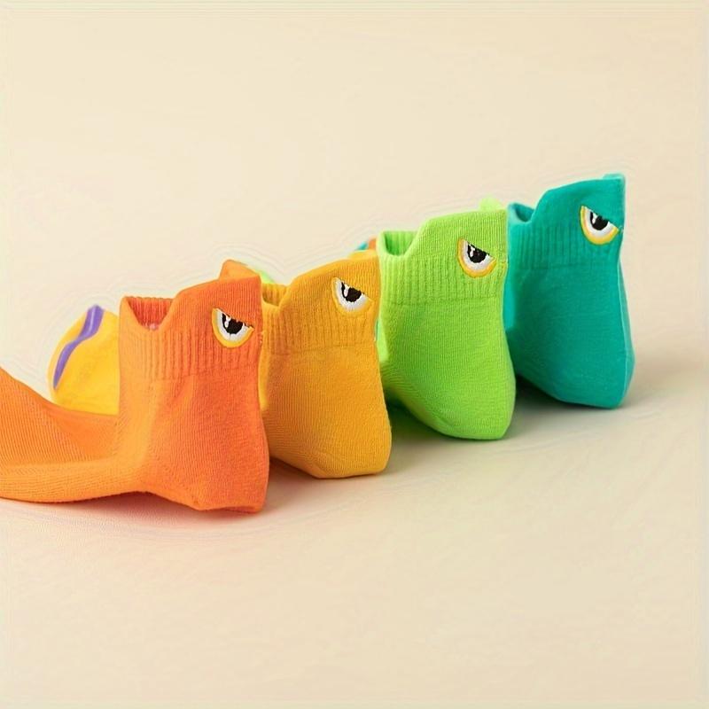 10 perechi de șosete de calitate cu fața zâmbitoare pentru femei, bumbac respirabil, joasă, tub scurt, ocazional, șosete anti-alunecare, rezistente la uzură, patru anotimpuri
