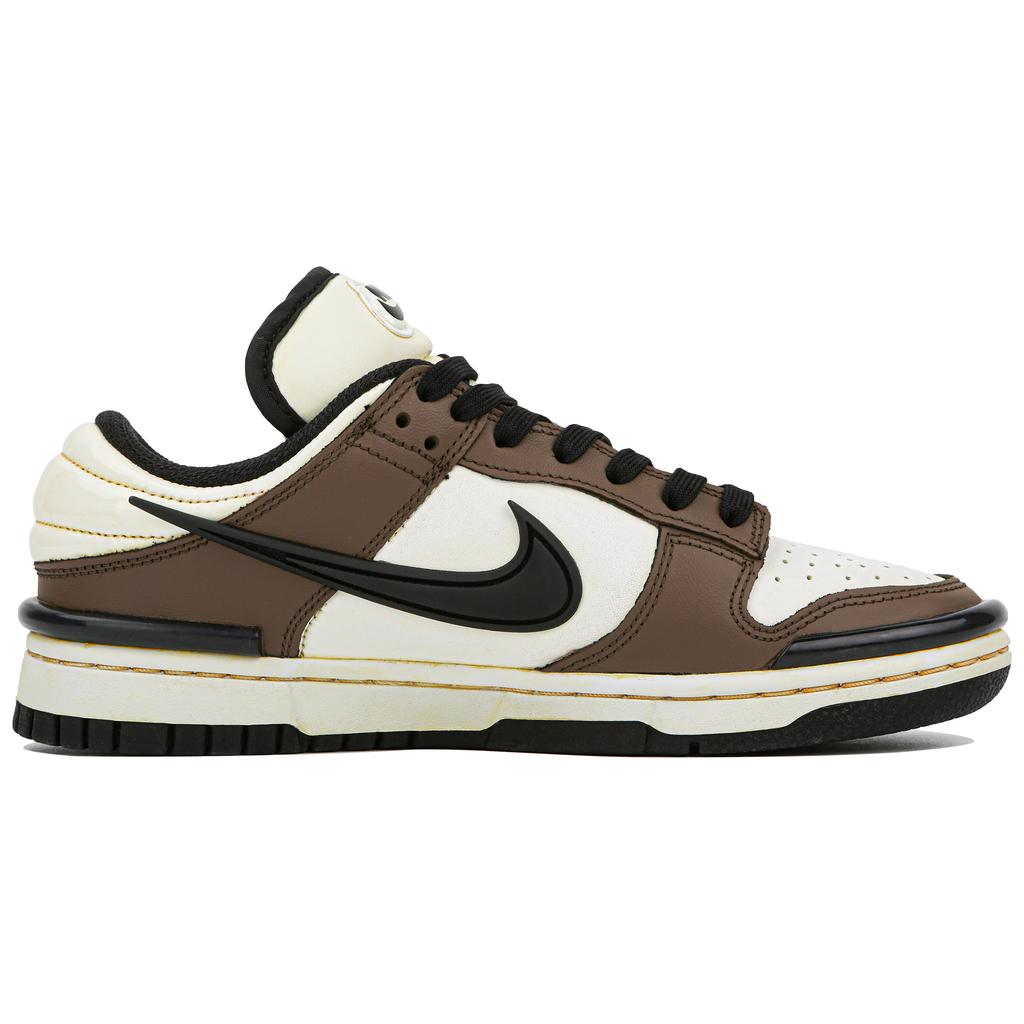 Nike Dunk Low Twist 'Panda' Low top Skateboard Shoes Women's Brown White Black DZ2794-001(Team4-)