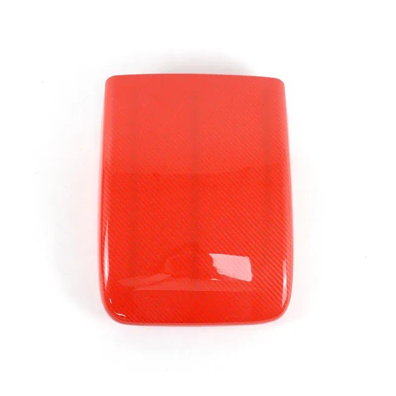 Carbon Red Texture Car LHD Console Armrest Box Panel Cover Sticker For Adui Q5 FY 2018- Decoration Trim Interior Accessories