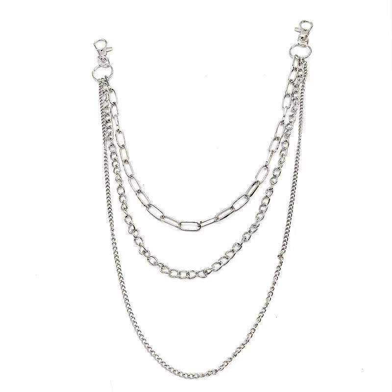 Europäisch-amerikanischer Hip-Hop Punk Pentagramm Anhänger Taillenkette mit Schmetterlingsanhänger