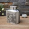 Recipiente de Chá Metálico Retro de Grande Capacidade com Tampa Estilo Chinês Cozinha Jantar Decoração de Casa Pote Criativo para Armazenamento de Chá