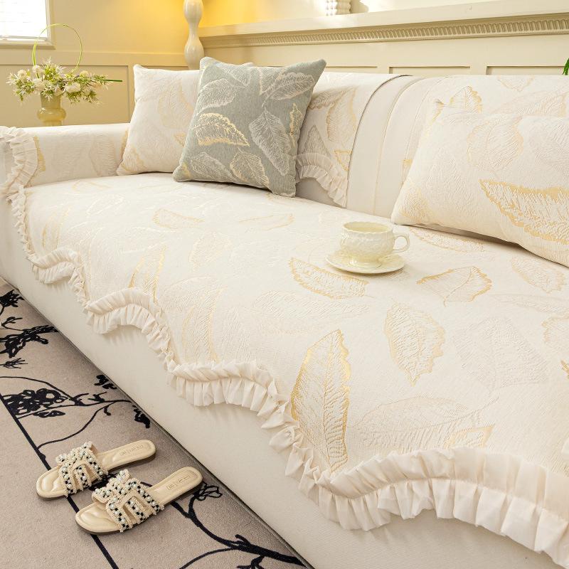 Light Luxury High-end Special-shaped Sofa Cushion 2025 New Four-season Universal Chenille Straight Sofa Non-slip Seat Cushion