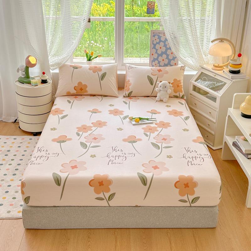 100% Cotton Fitted Sheet: Soft, Printed, Moisture-Wicking, Sweat-Absorbing, Anti-Static Mattress Protector