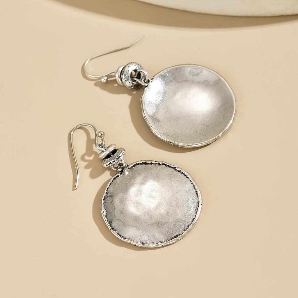 Women's Earrings Retro Round Texture Earrings Fashion Ladies Earrings