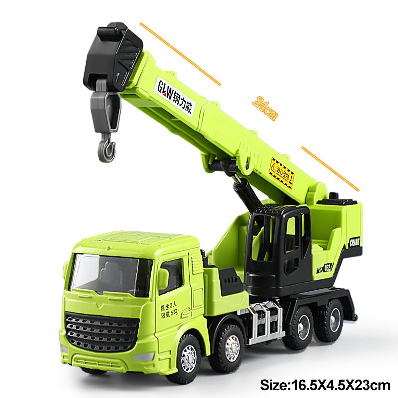 1:55 6 Styles Engineering Diecast Crane Excavator Truck Vehicle Construction Alloy+Plastic Inertial Model Toys for Children Boys