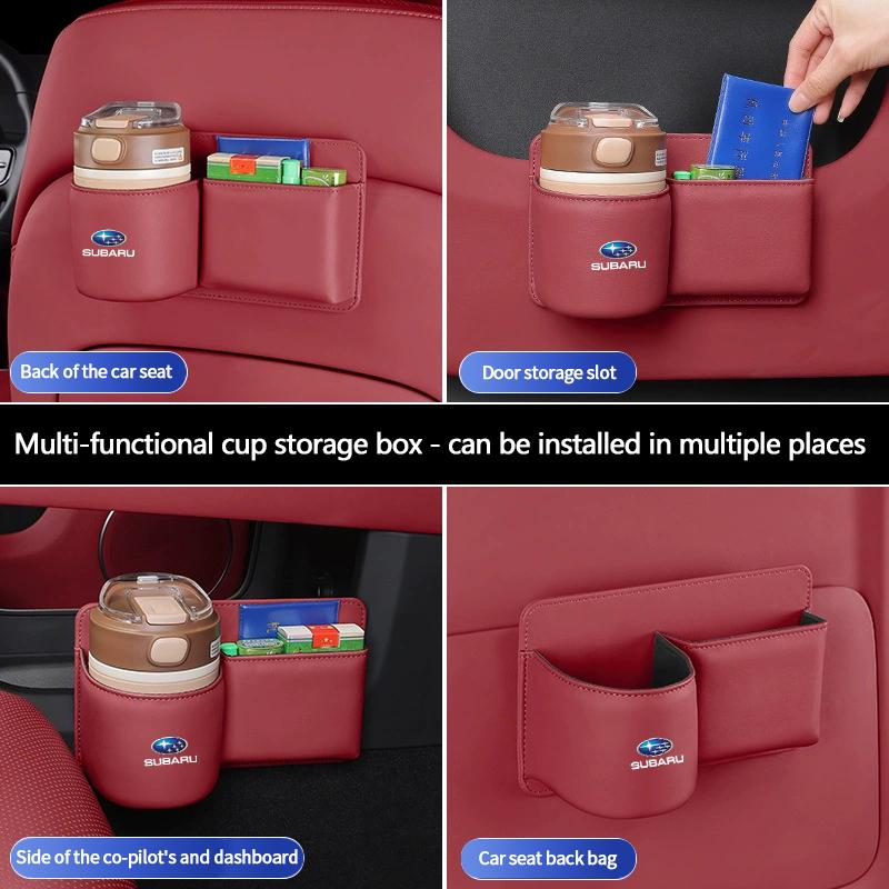 Leather Car Door Side Water Cup Holder Interior Storage Box for Subaru ASCENT BRZ FORESTER IMPREZA LEGACY OUTBACK STI WRC WRX XV siu2