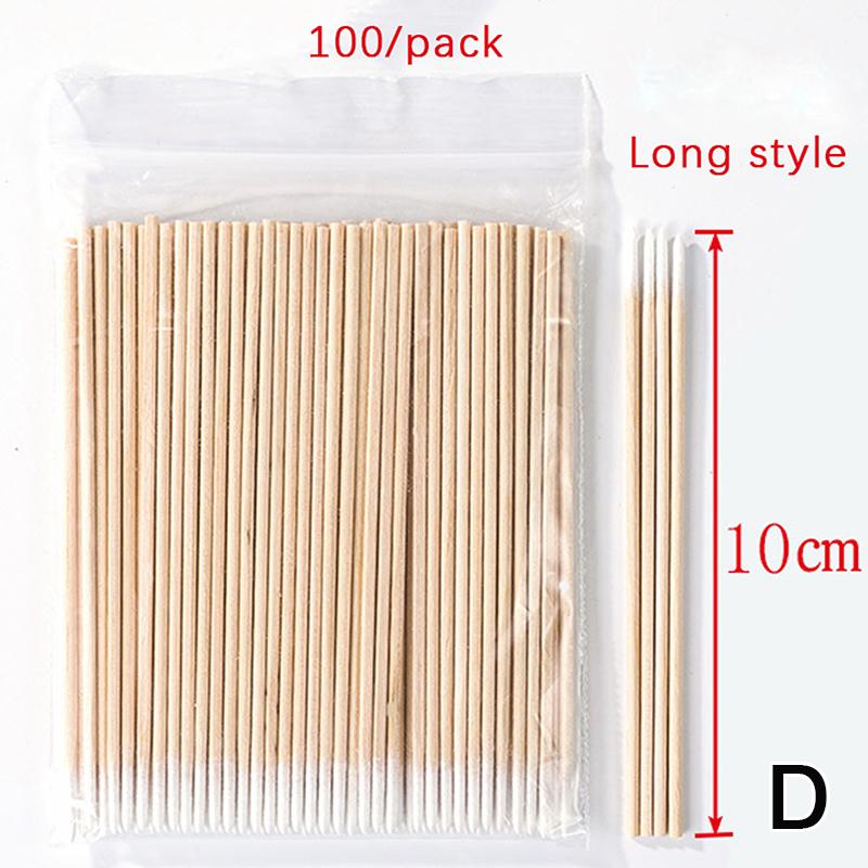 50/100 kusů jednorázových víceúčelových vatových tamponů na dřevo 7/10 cm Čištění make-upu Nástroj na odstranění tetování Permanentní potřeby na tetování