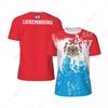 Design Exclusivo Bandeira de Luxemburgo Grão Impressão 3D Masculino Para Corrida Bicicleta Futebol Tênis Fitness Esportes Camiseta Malha Manga Curta