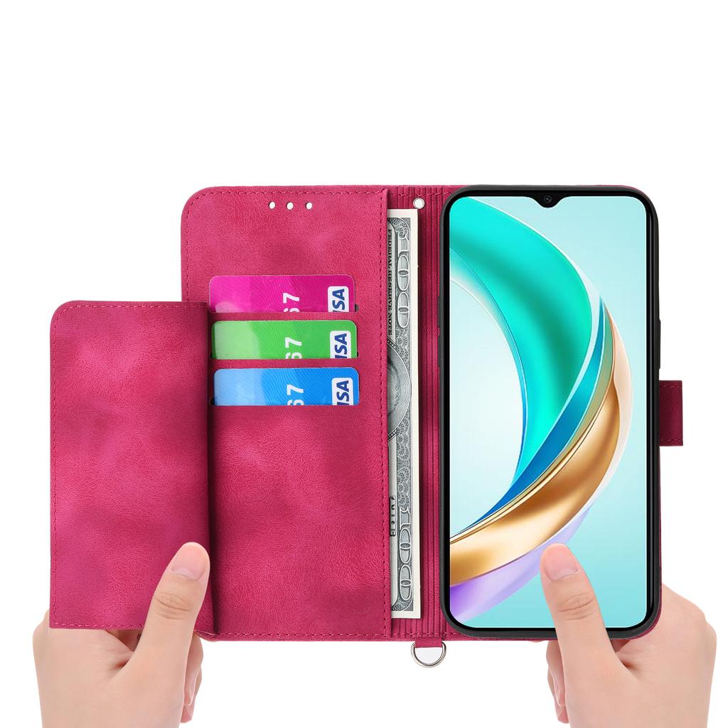 For Huawei nova 14 Pro 5G Case Flower Pattern PU Leather Wallet Phone Cover with Strap