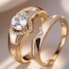 A Pair of French-style Romantic and Simple Heart-shaped Couple Rings, Exclusive Matching Sets for Women and Their Partners, a Timeless Wedding