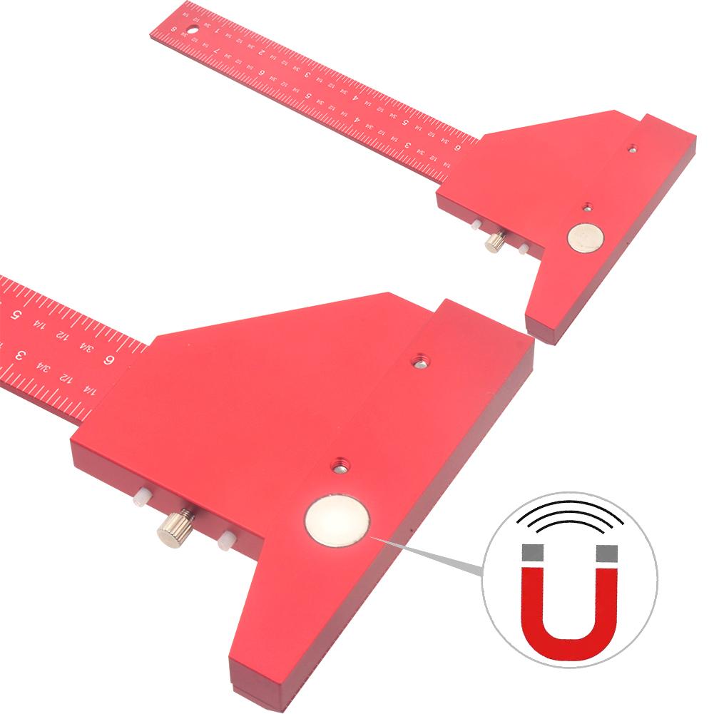 Woodworking Sliding Gauge Aluminum Alloy T Ruler Scribing Marking Gauge Measuring Tools Removable Limit Gauge DIY Carpentry Tool
