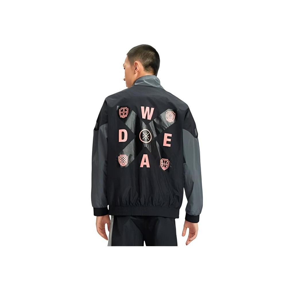 Li Ning Wade Series Color Block Woven Loose Sports Jacket Men Jackets Black AJDR375-1