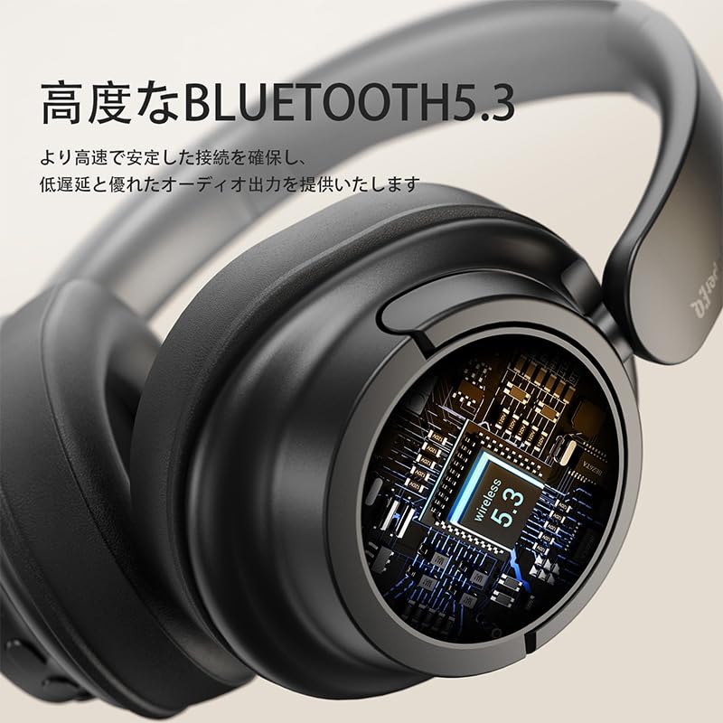 SuperEQ V16 Wireless Headphones 40mm 90 Hours Lightweight Foldable Supports Multipoint Connection Bluetooth5.3, Hi-Fi Driver, Playtime, Bass/Pop Mode,