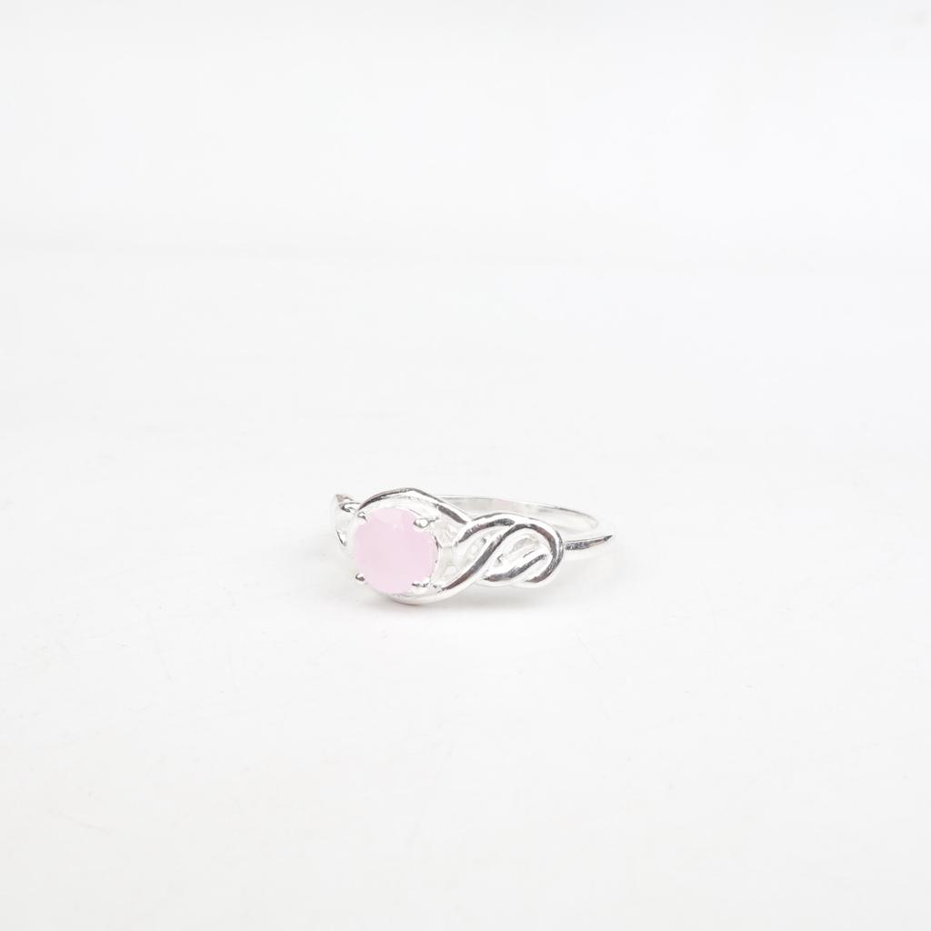 Rose Chalcedony Gemstone 925 Sterling Silver Jewelry Beautiful Ring For Gift CZR-6-14