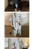 Men's Hong Kong Style Waffle Summer Set - 240g Heavyweight Short Sleeve Sporty Two-Piece