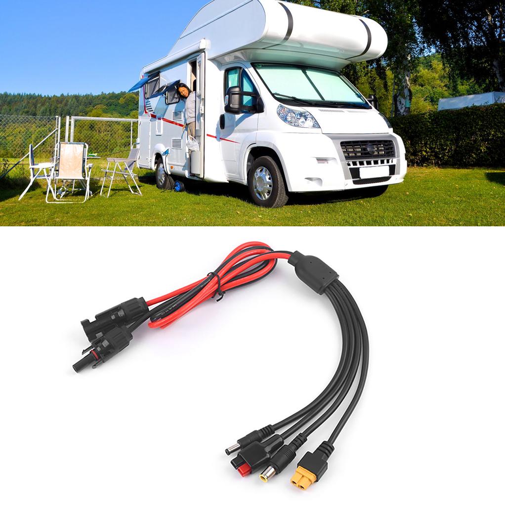Solar Panel Extension Cable 4 in 1 DC5521 7909 XT60 Female Connector Photovoltaic Cord PV Wire 30A