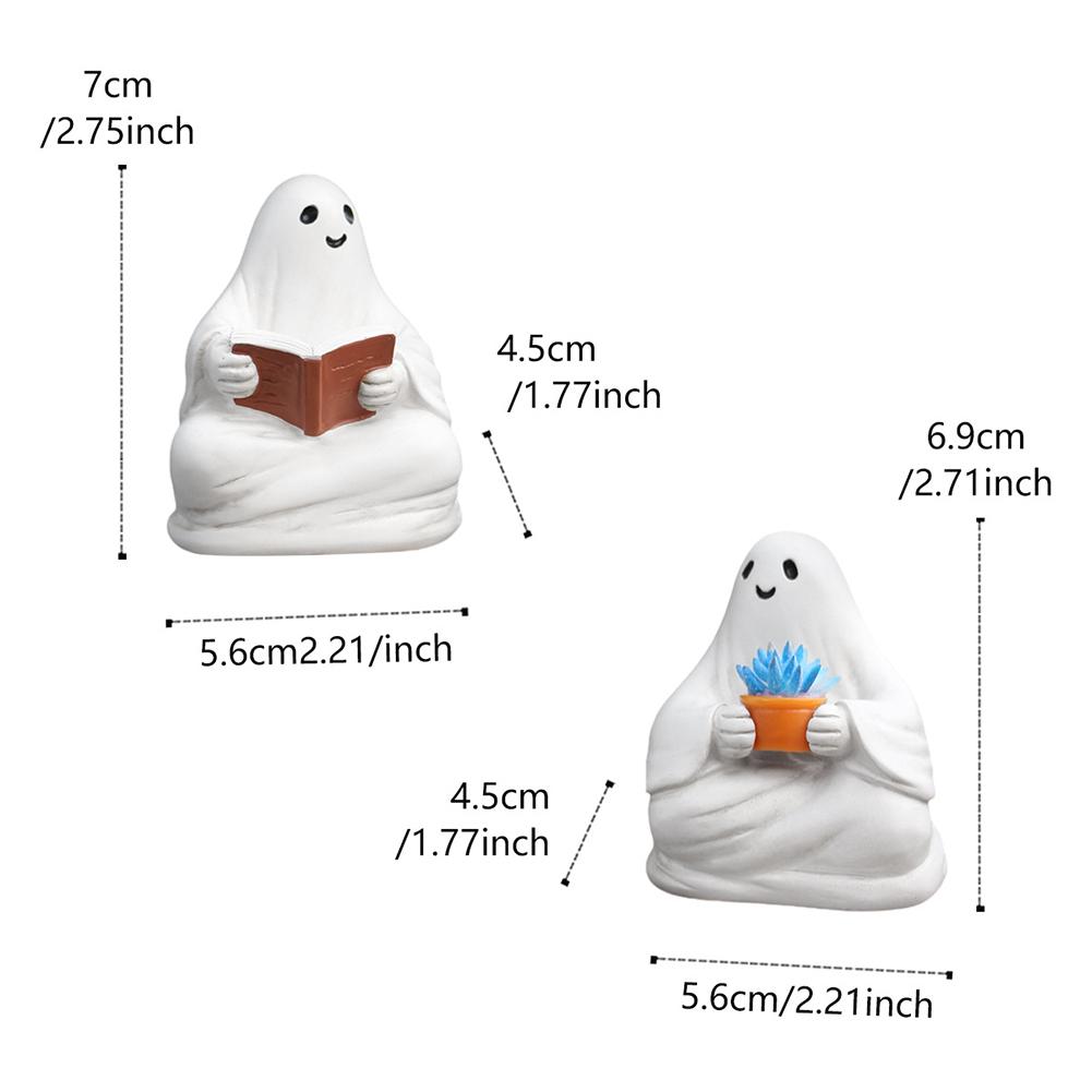 1/2/3pcs Halloween Ghost Statue Set Halloween Decoration Garden Courtyard Landscape Decoration Resin Crafts Cute Ghost Figurine