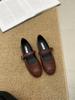 Fashion French retro flat Mary Jane shoes for women 2025 spring Korean style shallow mouth single shoes small leather shoes