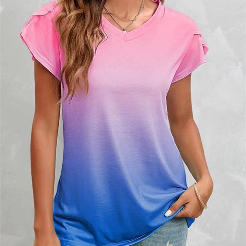 

DAFIFY Женские модные летние повседневные футболки и топы с короткими рукавами и v-образным вырезом XXXL