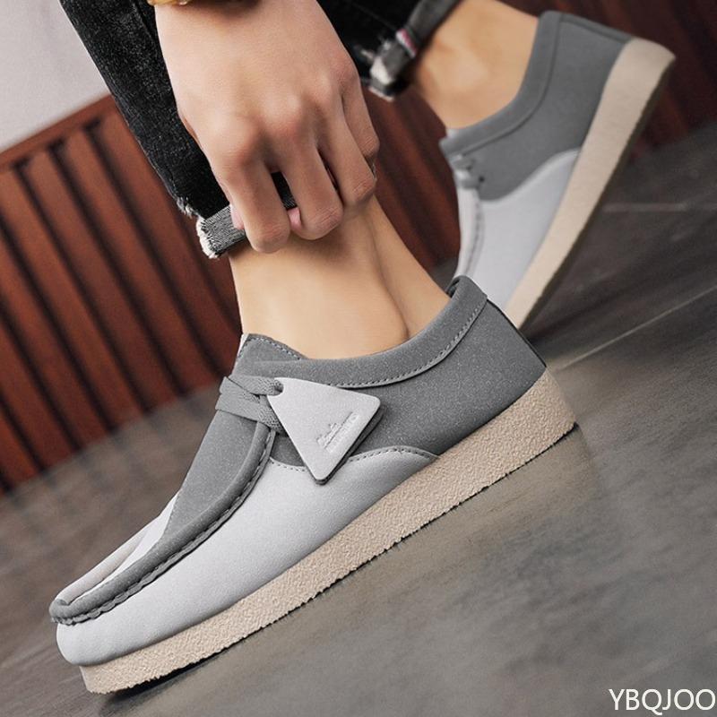 Moda Autunno Primavera Casual Monopezzo Traspiranti alla Moda Suola Spessa Scarpe da Uomo Versatili Blocchi di Colore Mocassini da Uomo Suola Morbida