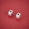 S999 Sterling Silver Retro Double-Sided Fu Spacer Bead for DIY Braided Rope Bracelet & Beaded Necklace Jewelry.
