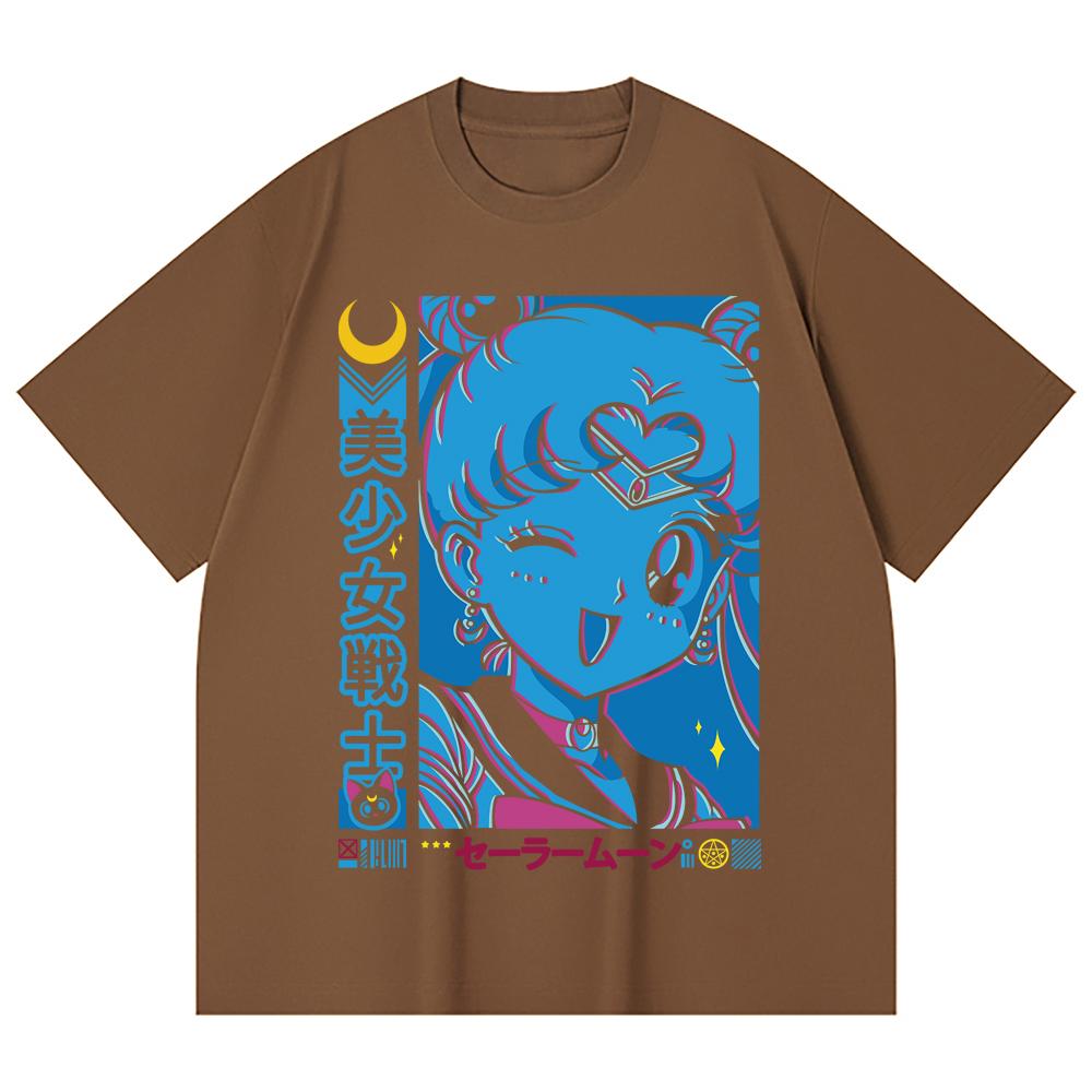 230 Gsm 100% Cotton Sailor Moon V13 Print Unisex Heavy Cotton T Shirt