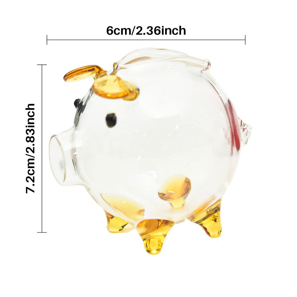 

Clear Piggy Bank Glass Animal Pig Money Bank Coin Box Money Saving Jar Cash Bills Glass Jar Change Box for Kids Adults tirelire