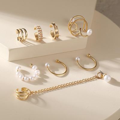 Fashion Gold  Ear Clips Ear Cuff For Women Men Non-Piercing Fake Cartilage Earrings Clip Earrings Jewelry