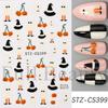 New Nail Art Stickers Halloween Cartoon Scar Pumpkin Bat Spider Web Adhesive Nail Sticker