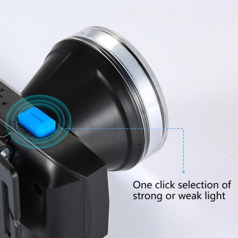 Oppladbar LED-hodelykt Sterkt lys Hodelykt Hode Lommelykt Oppladbart lys Camping Lommelykt Camping Fiske Arbeidslampe