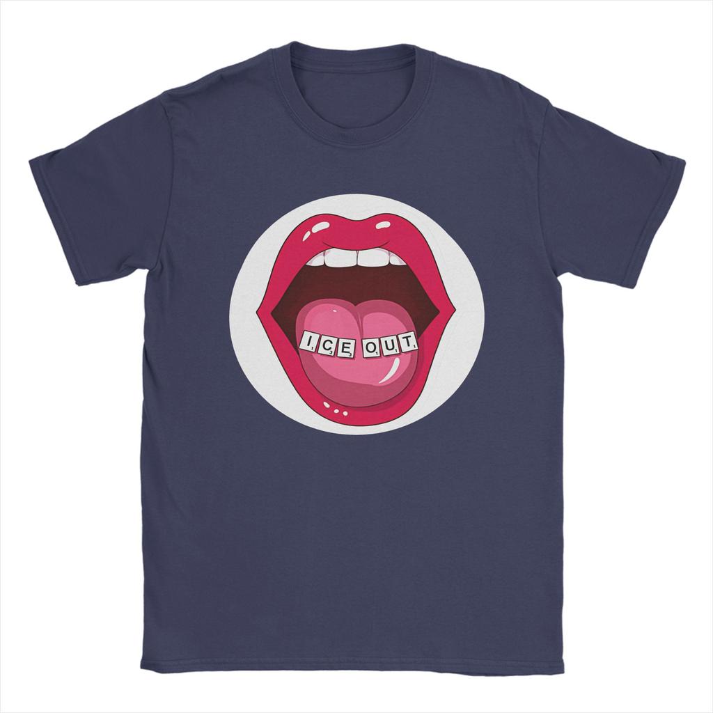 Ice Out Lip Unisex T Shirt Fun Tees Short Sleeve Crew Neck TShirt Pure Cotton XL XL XL Tops