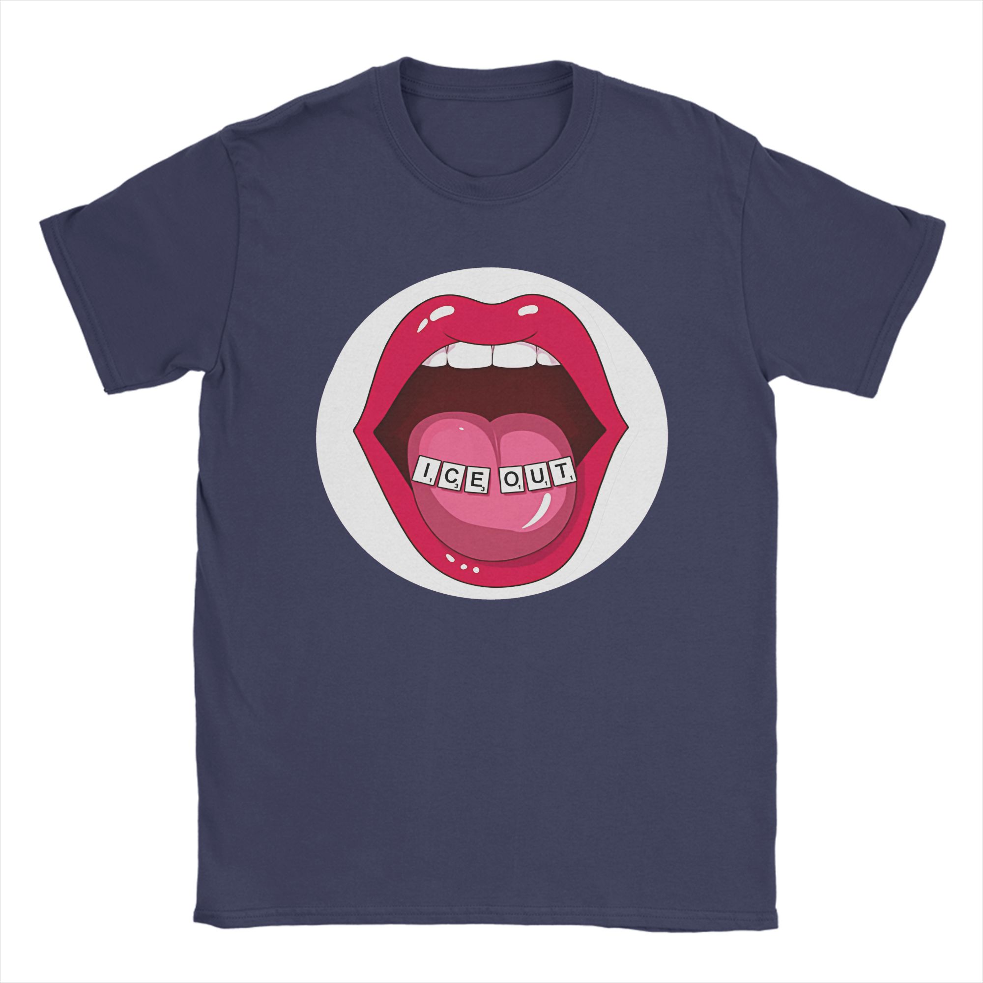 

Ice out Lip Unisex T Shirt Fun Tees Short Sleeve Crew Neck TShirt Pure Cotton XL XL XL Tops 4XL