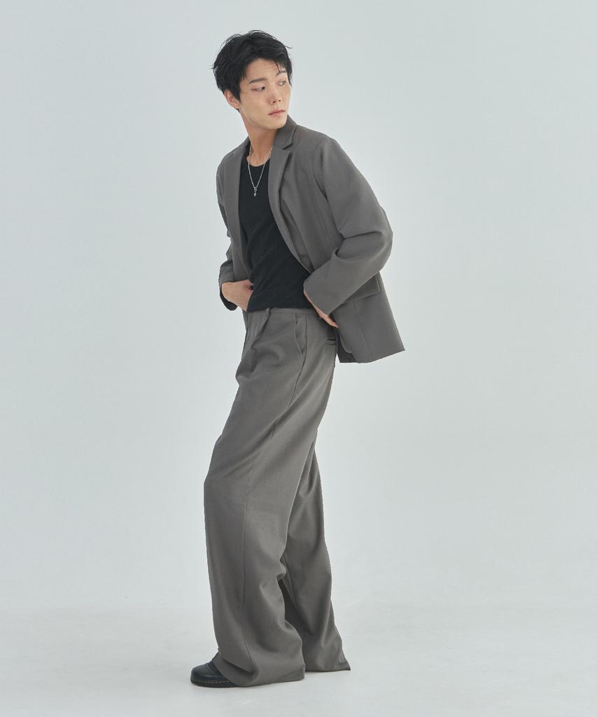 Lad Edition Wool Blended Oversized Jacket_Khaki Gray