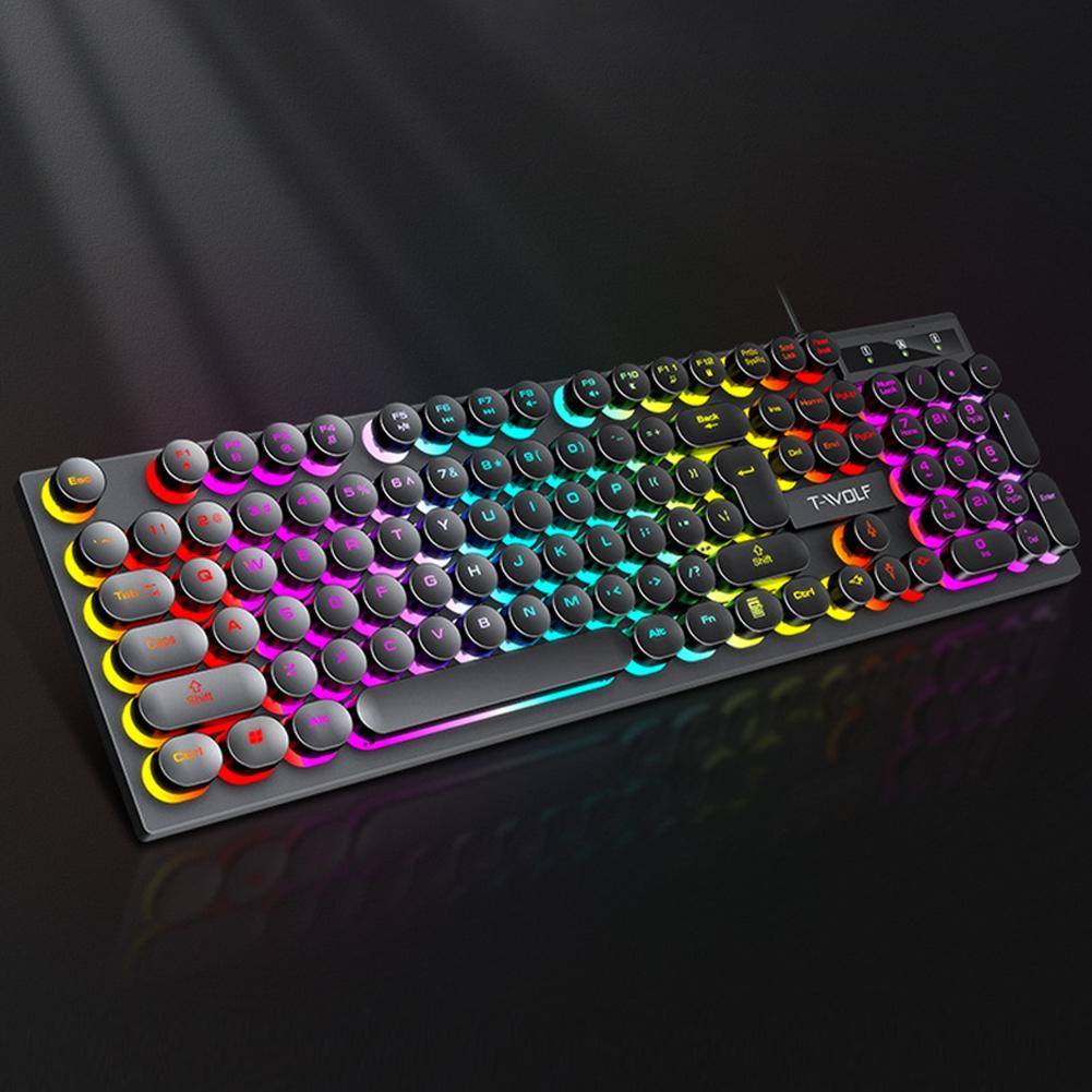 

104Keys Shadow Mechanical Feeling Cool Lighting Desktop Computer Laptop Esports Game Illuminated Wired Keyboard білий
