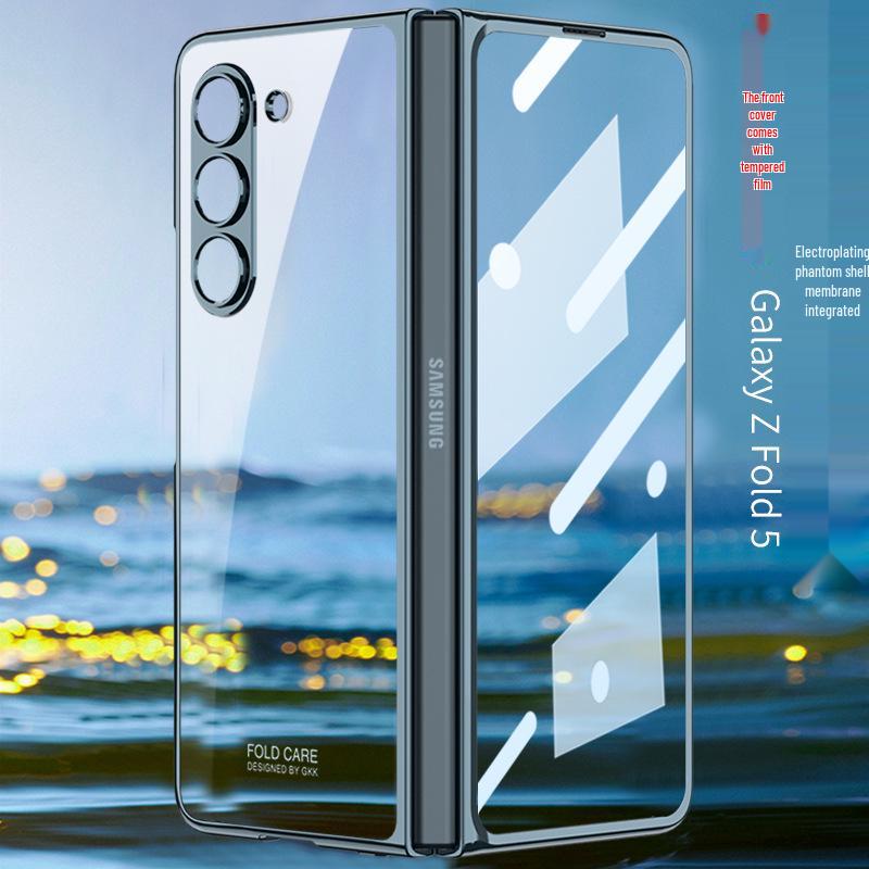 Samsung Z Fold5 Ultra-thin Electroplated Case with Screen Protector - Anti-drop, Creative, Foldable Design