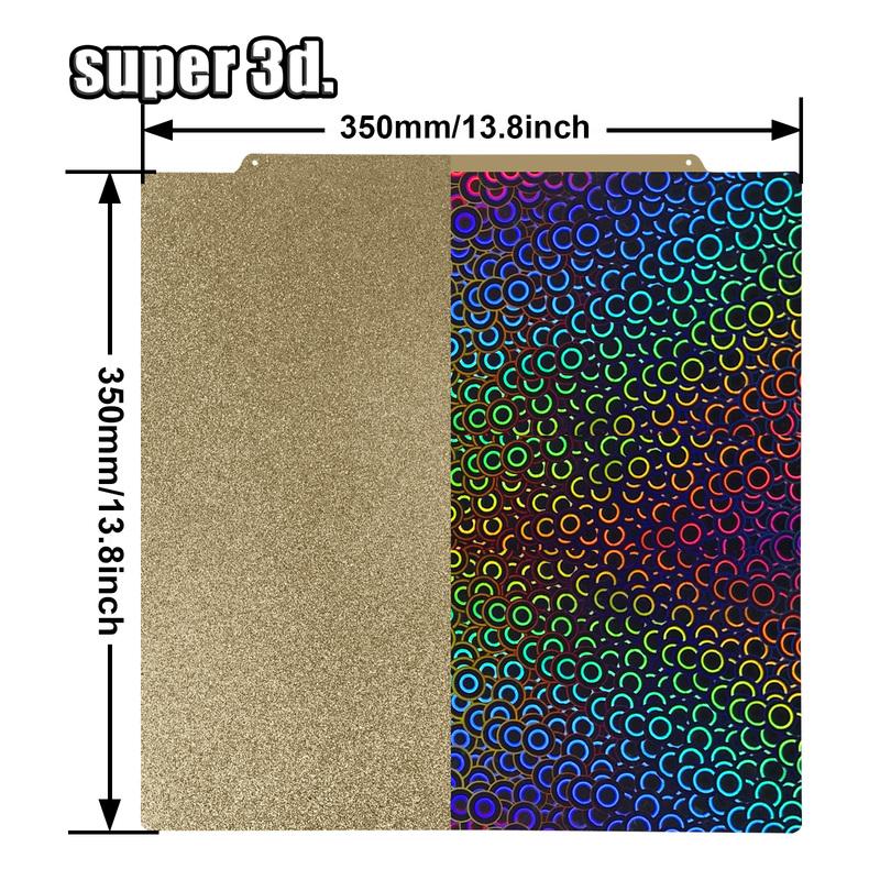 Voron 2.4 pei pet sheet 350*350mm Double Side Texture Smooth Magnetic Bed Build Plate Spring Steel Sheet PEI Powder Coated Plate