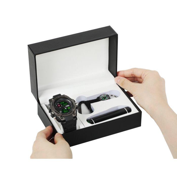 Men's Waterproof Tactical Watch Besta Box Tattoo ZSU Light Gift Set, with Compass