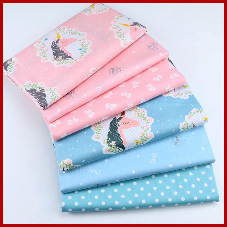 50*160cm Needlework The Cloth Fabric Tissues Knitted For Sewing Cachetextile Fabric Meterflowers Unicorn Pony