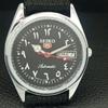 VINTAGE SEIKO 5 AUTOMATIC 6309A JAPAN MENS REFURBISHED BLACK WATCH a442429-1