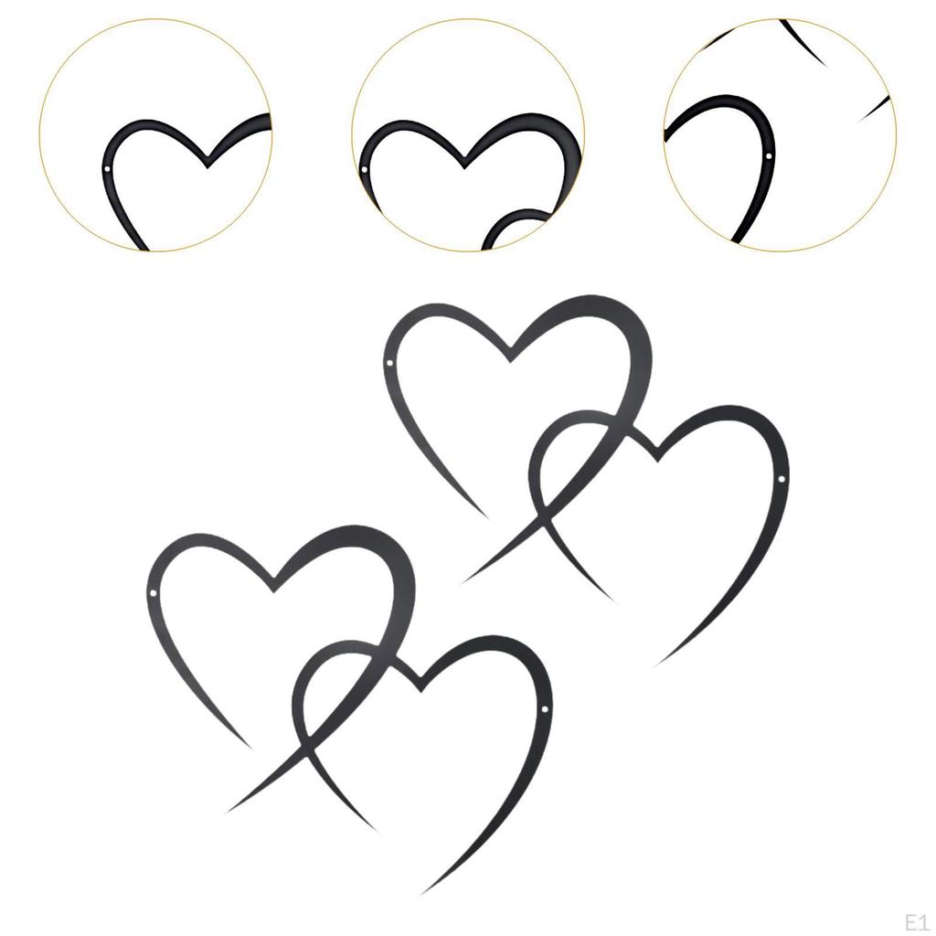 2 Stück Eisen Liebesherz Wanddekoration Ornament Skulptur für Valentinstag Deko Vielseitig