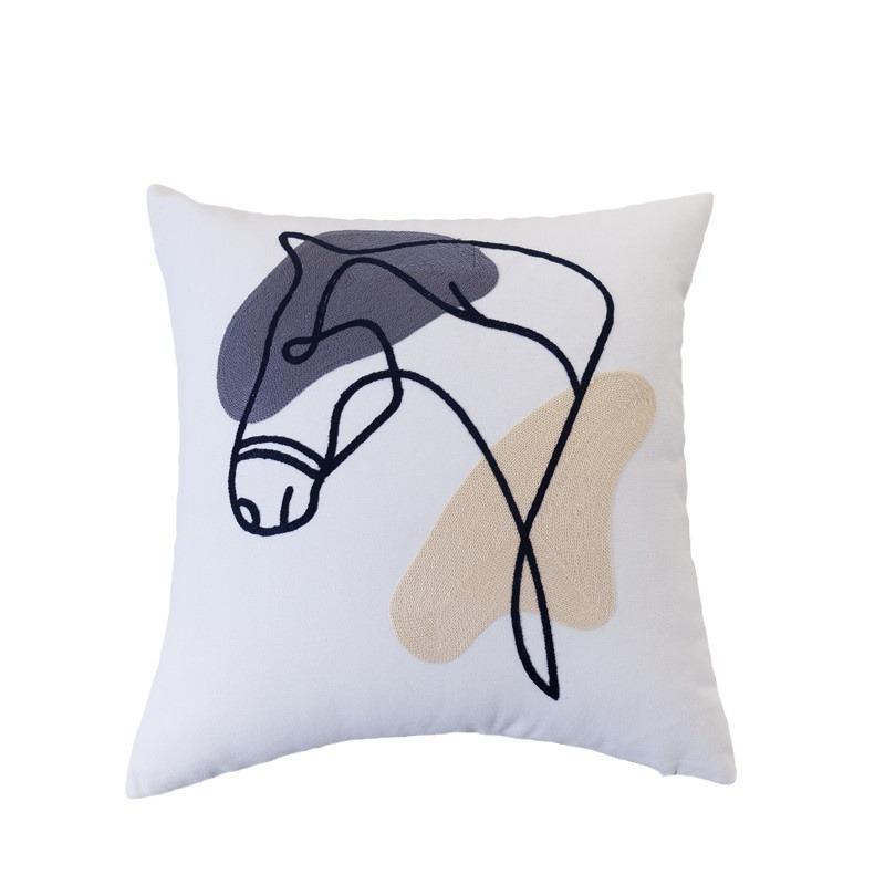 Nordic Art Ins Abstract Face Pillow - Minimalist Sofa Office Decor Cushion Cover W/Core, Free Shipping