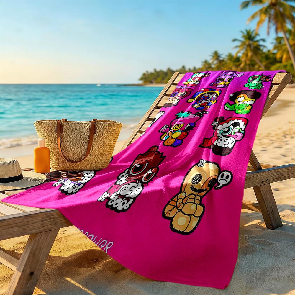 Digital Circus Beach Towel High Absorbency & Quick-Dry Comfortable Lightweight