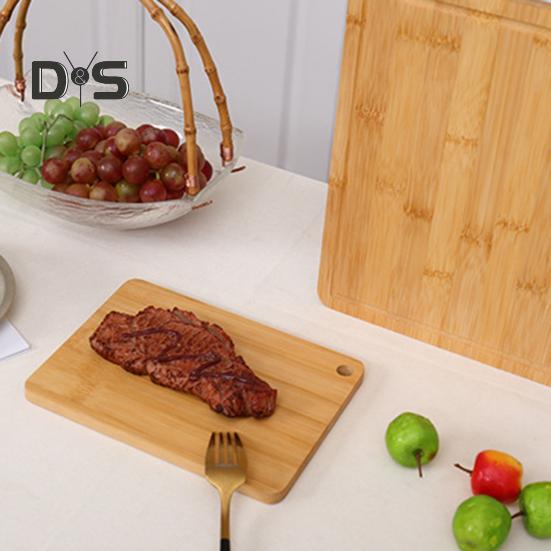 Bamboo Cutting Board Thickened Double-Sided Chopping Board for Meat And Vegetables Kitchen Chopping Panel with Vertical Storage Anti-Mildew Fruit