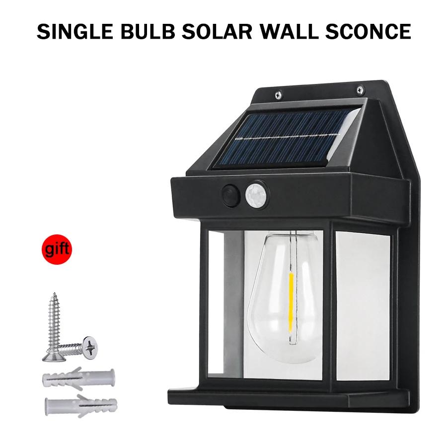 Outdoor Solar LED Wall Light, LED Sensor Light, Garden Landscape Light, Decorative Corrugated Light with Three Lighting Modes