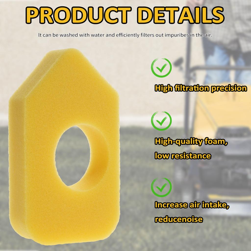 6 Pack Replacement Air Cleaner Foam Filter Sponge Cleaner Element for Lawn Mower Air Filters